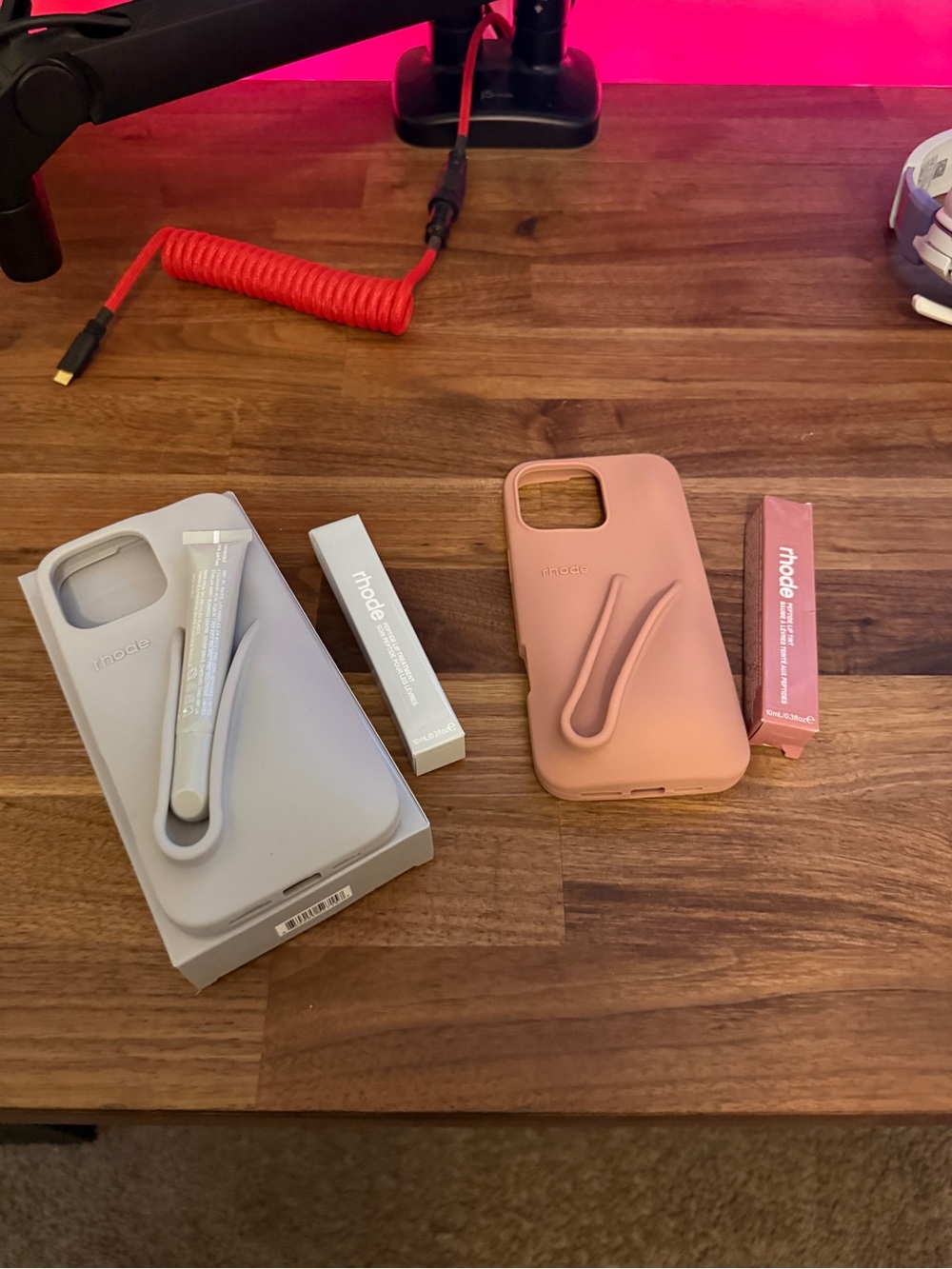 Rhode iPhone 16 ProMax Phone CaseGrey/Pink